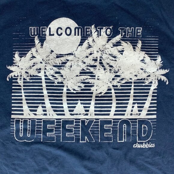 Chubbies Navy Blue Welcome to the Weekend Short Sleeve Crewneck Shirt Mens Large - Picture 2 of 5